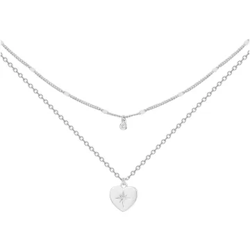 Collier La Garçonne Diamant Argent 925 Et 1 Diamant 40+45+3Cm