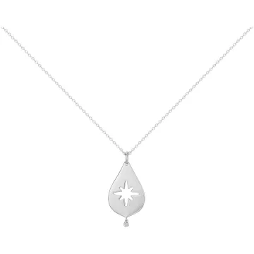 Collier La Garçonne Diamant Argent 925 Et 1 Diamant  0,015 Ct 45+5Cm