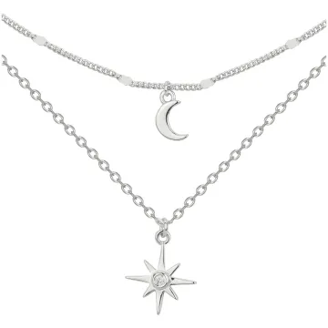 Collier La Garçonne Diamant Argent 925 Et 1 Diamant  0,015 Ct 40+45+3Cm