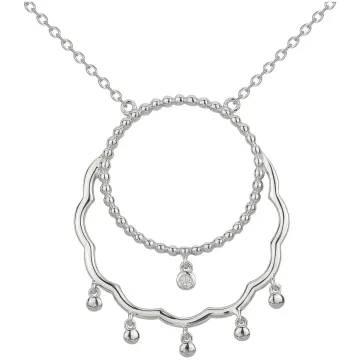 Collier La Garçonne Diamant Argent 925 Et 1 Diamant  0,015 Ct 45+5Cm