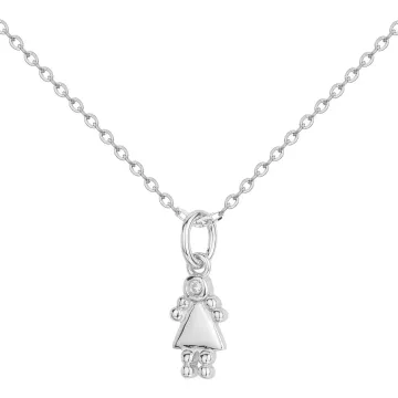 La Garçonne - Collier Argent 925 Et 1 Diamant 0,015 Cts 40+5Cm
