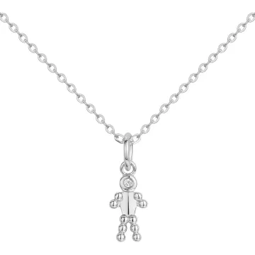 La Garçonne - Collier Argent 925 Et 1 Diamant 0,015 Cts 40+5Cm
