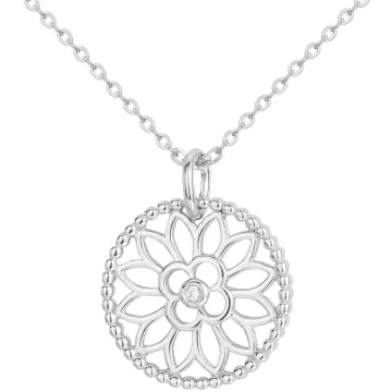 La Garçonne - Collier Argent 925 Et 1 Diamant 0,015 Cts 42+5Cm