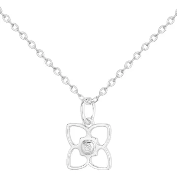 La Garçonne - Collier Argent 925 Et 1 Diamant 0,015 Cts 40+5Cm