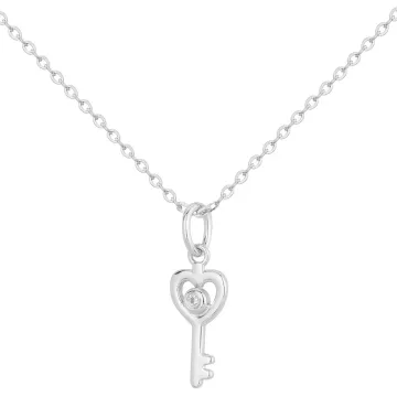 La Garçonne - Collier Argent 925 Et 1 Diamant 0,015 Cts 38+5Cm