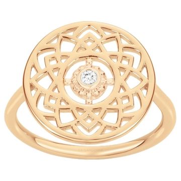La Garçonne Diamants - Bague Plaqué Or Jaune 3M18K, 1 Diamant 0,015Ct