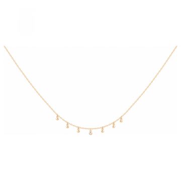 La Garçonne Diamants - Collier Plaqué Or Jaune 3M18K,1 Diamant 0.015Cts