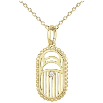 Collier La Garçonne Diamant Plaqué Or 3M18K Et 1 Diamant  0,015 Ct 42+3Cm