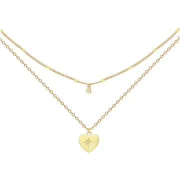 La Garçonne - Collier Plaqué Or 3M Et 1 Diamant 40+45+3Cm