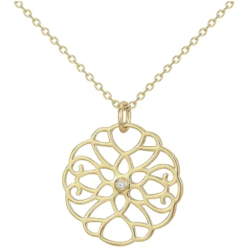 Collier La Garçonne Diamant Plaqué Or 3M18K Et 1 Diamant  0,015 Ct 42+5Cm