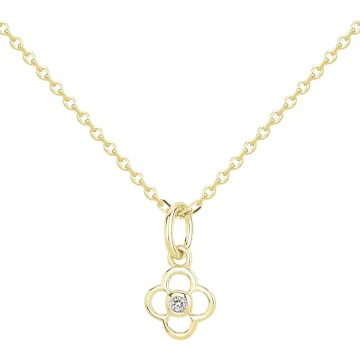 La Garçonne - Collier Plaqué Or 3 Microns Et 1 Diamant 0,015 Cts 40+5Cm