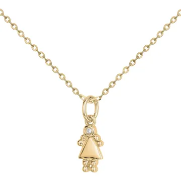 La Garçonne - Collier Plaqué Or 3 Microns Et 1 Diamant 0,015 Cts 40+5Cm