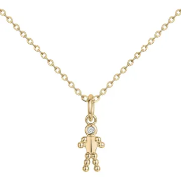 La Garçonne - Collier Plaqué Or 3 Microns Et 1 Diamant 0,015 Cts 40+5Cm