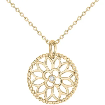 La Garçonne - Collier Plaqué Or 3 Microns Et 1 Diamant 0,015 Cts 42+5Cm