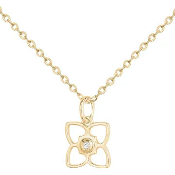La Garçonne - Collier Plaqué Or 3 Microns Et 1 Diamant 0,015 Cts 40+5Cm