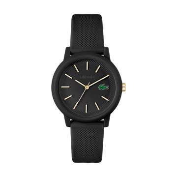 Montre Lacoste Boitier Tr90 Noir Rond Bracelet Silicone Noir