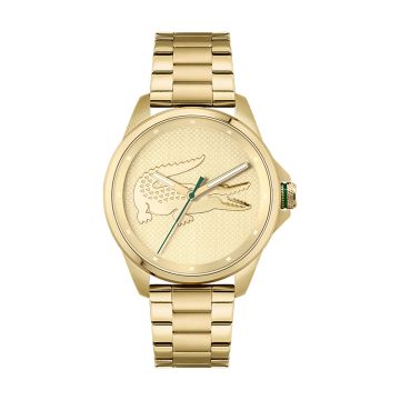 Montre Lacoste Mouvement Quartz Boitier Acier Or Jaune Rond Cadran Or Jaune Bracelet Acier Or Jaune