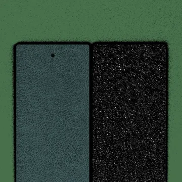 Les Georgettes Manchette Cuir Bleu Pétrole / Noir Glitter 40 Mm