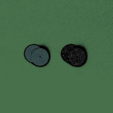 Les Georgettes Dormeuses Cuir Bleu Pétrole / Noir Glitter 16 Mm