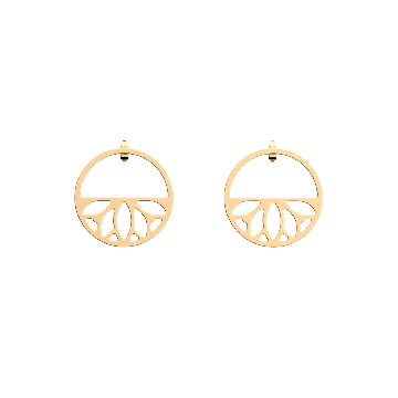Les Georgettes - Boucles D'Oreilles Doré Lotus 30Mm