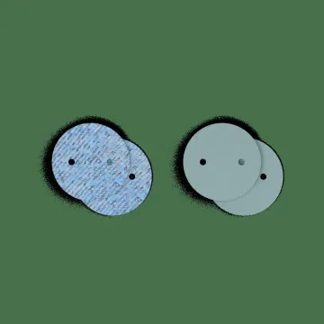 Les Georgettes Pendantes Cuir Denim Irisé / Céleste 25 Mm