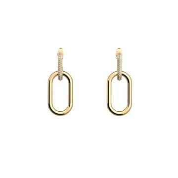 Boucles D'oreilles Doré Brillant P-Chaine 25mm