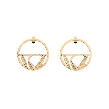 Boucles D'oreilles Doré Brillant Rose Sabl 30mm