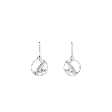 Boucles D'oreilles Argenté Brillant Rose Sabl 16mm
