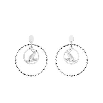 Boucles D'oreilles Argenté Brillant Rose Sab 16/32