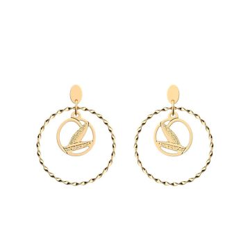 Boucles D'oreilles Doré Brillant Rose Sab 16/32