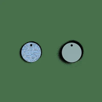 Les Georgettes Pendantes Cuir Denim Irisé / Céleste D20 Mm