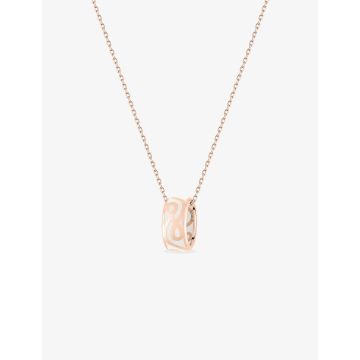 Collier laque blanc ivoire or 375 millièremes rose