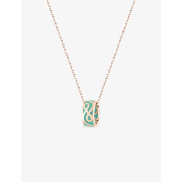 Collier laque vertaqua or 375 millièremes rose
