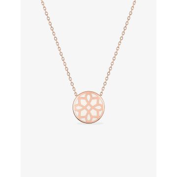 Collier laque blanc ivoire or 375 millièremes rose