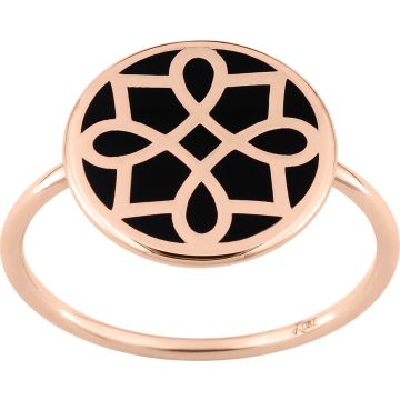 Bague laque noir-de-jais en or