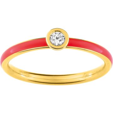 Bague laque corail oxyde en or