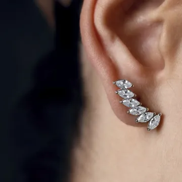 Boucles D'Oreilles Grimpantes Lotus Silver Earparty Lp3391-4/1 Argent Femme