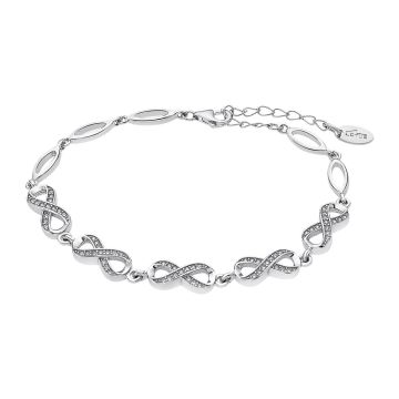 Lotus silver bracelet infini oxydes de zirconium