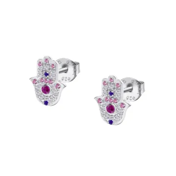 Boucles D'Oreilles Main De Fatima Lotus Silver Lp1989-4/1 Argent Femme
