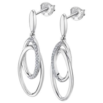 Boucle D’oreille 2 Anneaux + Oxydes De Zirconium