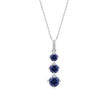 Collier Lotus Silver Lp3785-1/2 Argent, Femme, Oxydes De Zirconium Bleus Colors