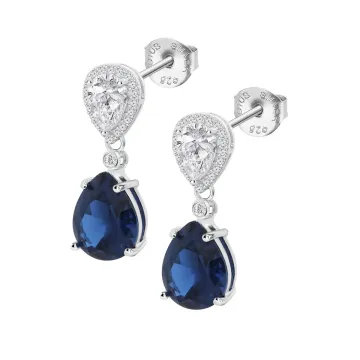 Boucles-D'Oreilles Lotus Silver Lp3788-4/2 Argent, Femme, Oxydes De Zirconium Bleus Colors