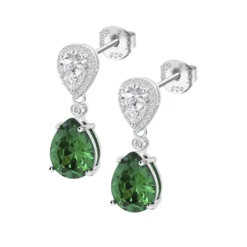 Boucles-D'Oreilles Lotus Silver Lp3788-4/3 Argent, Femme, Oxydes De Zirconium Verts Colors