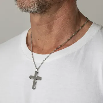 Collier Croix Lotus Style Ls1986-1/1 Acier Inoxydable Homme