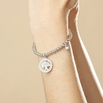 Bracelet Arbre De Vie Lotus Style Ls2170-2/4 Acier Inoxydable Femme