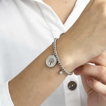 Bracelet Arbre De Vie Lotus Style Ls2181-2/4 Acier Femme