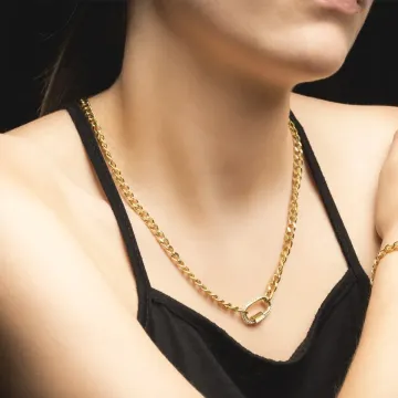 Lotus Style Femme Collier Chaine Doré Pendentif Ovale