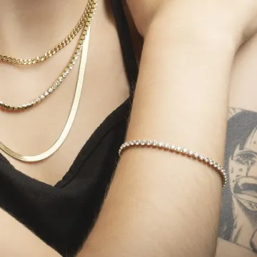 Lotus Style Femme Bracelet Oxydes De Zirconium Doré