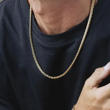 Lotus Style Homme Collier Chaine Torsadee Doré