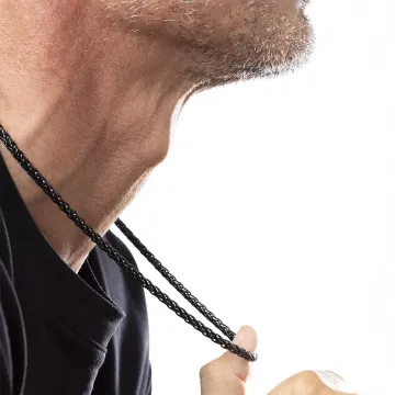 Lotus Style Homme Collier Chaine Torsadee Acier Gris